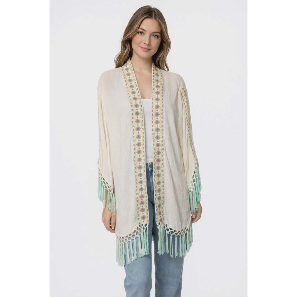 Anthropologie Z&L Peace /fringe Hippie Boho Style Beach Cover Up New With Tag